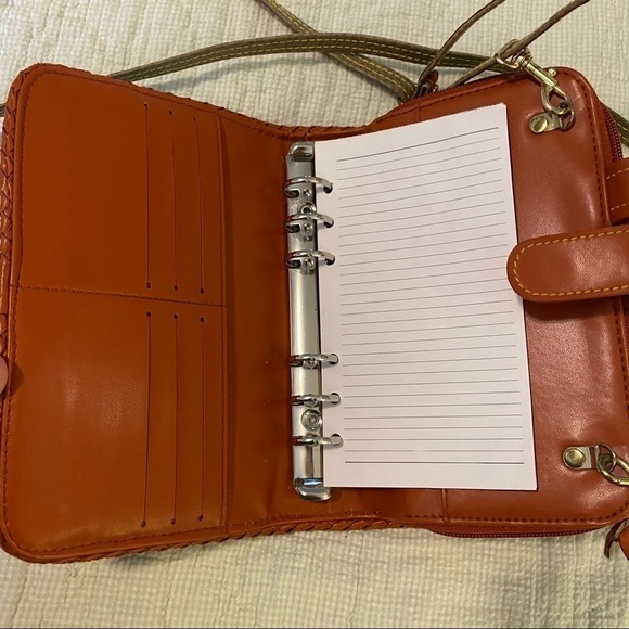 Tri Tone Crossbody Wallet Organizer Six Ring Note paper Brown Black Taupe - Picture 7 of 13